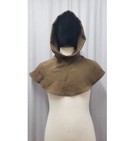 Cloakmakers.com H359 - Brown Washable Wool Crepe Hooded Cowl With Liripipe