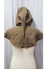 Cloakmakers.com H359 - Brown Washable Wool Crepe Hooded Cowl With Liripipe