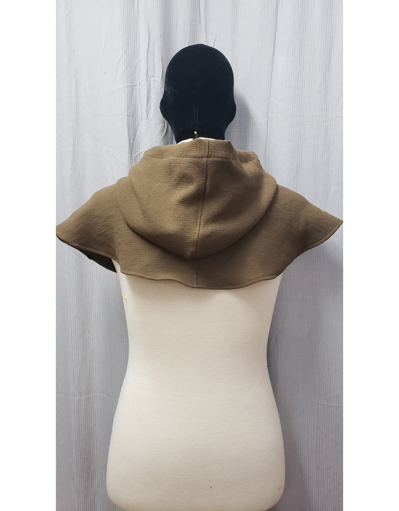 Cloak and Dagger Creations H360 - Brown Washable Wool Crepe Hooded Cowl