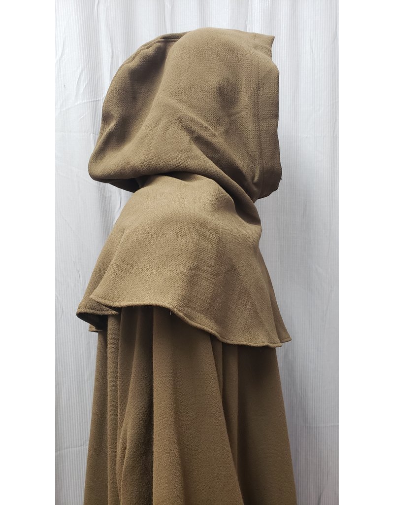Cloakmakers.com R510 - Extra Long Brown Wool Crepe Monk's Robe w/Pockets, Detached Cowl