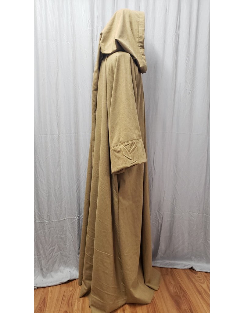 Cloakmakers.com R511 - Extra Long Sandy Brown Wool Jedi Robe w/ Pockets and Liripipe Hood