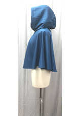 Cloak and Dagger Creations 4803 - Short Aqua Blue Cloak w/ Pockets, Turquoise Hood Lining, Button Closure