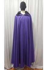Cloak and Dagger Creations 4807 - Bright Purple Washable Cloak, Black Moleskin Hood Lining, Pewter Clasp