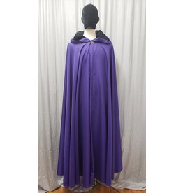 Cloak and Dagger Creations 4807 - Bright Purple Washable Cloak, Black Moleskin Hood Lining, Pewter Clasp