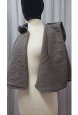 Cloak and Dagger Creations 4813 - Washable Wool Grey Capelet w/ Pockets, Dark Teal Hood Lining