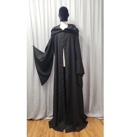 Cloak and Dagger Creations R512 - Washable Black Wool Robe w/Pockets, Extra Long
