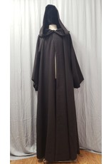 Cloak and Dagger Creations R513 - Dark Brown Washable Wool Jedi Robe w/Pockets