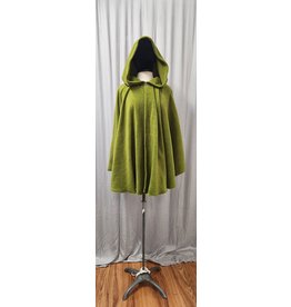 Cloak and Dagger Creations 4821 - Short Green Fleece Cloak, Unlined Hood, Pewter Clasp