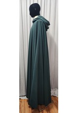 Cloak and Dagger Creations 4823 - Washable Pine Green Extra Long Cloak, Green Hood Lining, Pewter Clasp