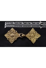 Cloakmakers.com Rus/Viking Four Fleur Cloak Clasp - Jewelers Brass