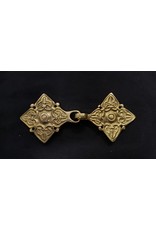 Cloakmakers.com Rus/Viking Four Fleur Cloak Clasp - Jewelers Brass