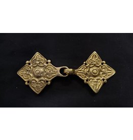 Cloakmakers.com Rus/Viking Four Fleur Cloak Clasp - Jewelers Brass