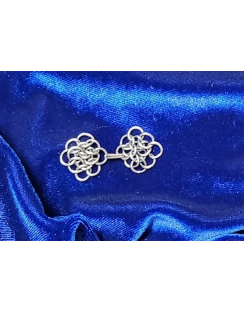 Cloakmakers.com Chain Mail Rosette Cloak Clasp - Sterling Silver