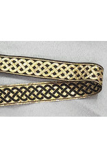 Cloakmakers.com 3 Strand Celtic Braid Trim, Gold on Black - Medium