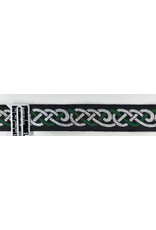 Cloakmakers.com Celtic Knot Trim, Green/Silver on Black - DISCONTINUED