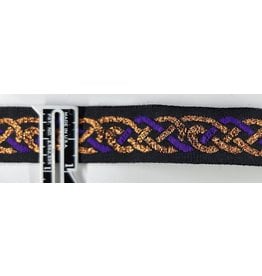 Cloakmakers.com Celtic Knot Trim, Purple/Copper on Black - DISCONTINUED