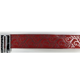 Cloak and Dagger Creations Formal Vine Trim, Silver on Red