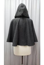 Cloak and Dagger Creations 4699 - Black and Grey Evenweave Short Cloak w/Green Hood Lining, Pockets