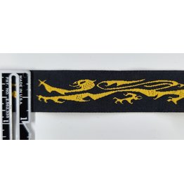 Cloakmakers.com Lion Passant Trim, Scottish, Yellow/Black