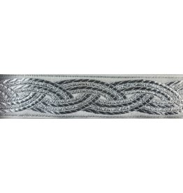 Cloak and Dagger Creations Braid Trim, Silver on White - Medium