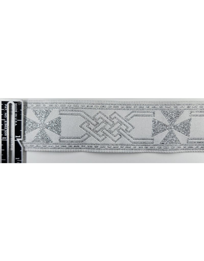 Cloakmakers.com Maltese Cross Trim, Silver/White