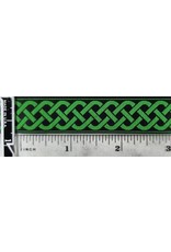 Cloakmakers.com 3 Strand Celtic Braid Trim, Green on Black - Medium