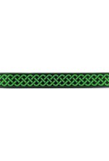 Cloakmakers.com 3 Strand Celtic Braid Trim, Green on Black - Medium