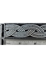 Cloak and Dagger Creations Braid Trim, Silver on Black - Small