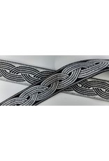 Cloakmakers.com Braid Trim, Silver on Black - Small