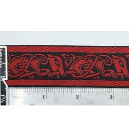 Cloakmakers.com Celtic Running Dogs Trim, Red/Black