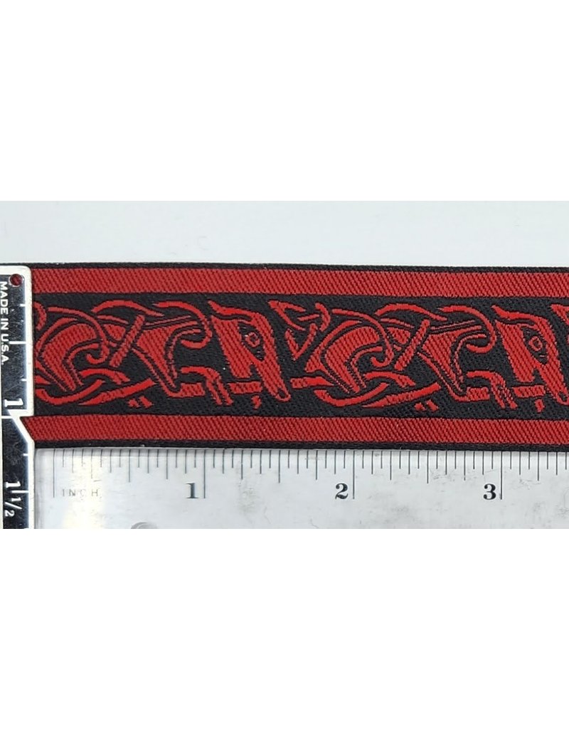 Cloak and Dagger Creations Celtic Running Dogs Trim, Red/Black