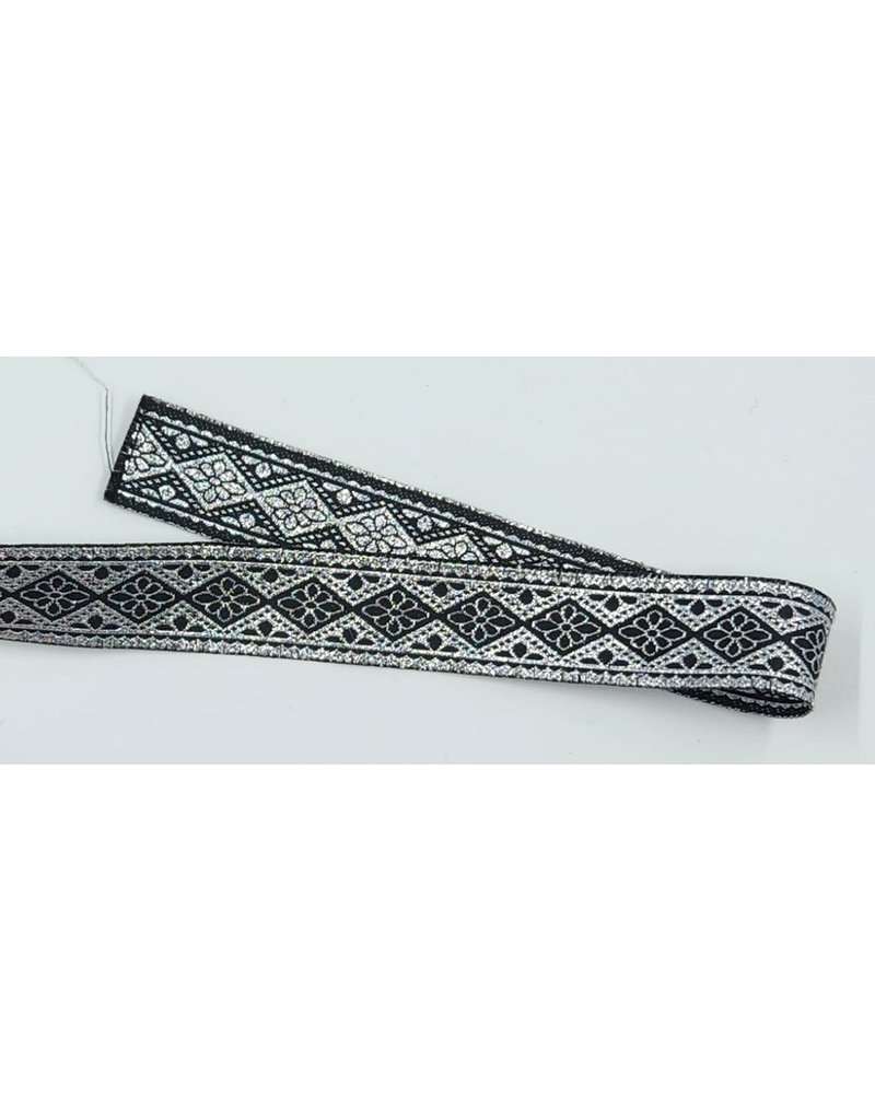 Cloakmakers.com Floral Diamonds Trim, Silver/Black (Reversible!)