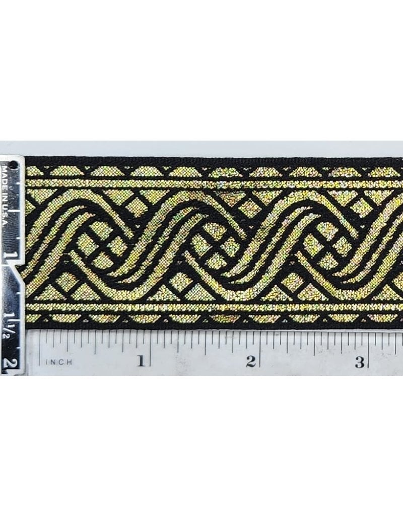 Cloakmakers.com Ripple Knotwork Trim, Gold/Black (Reversible!)