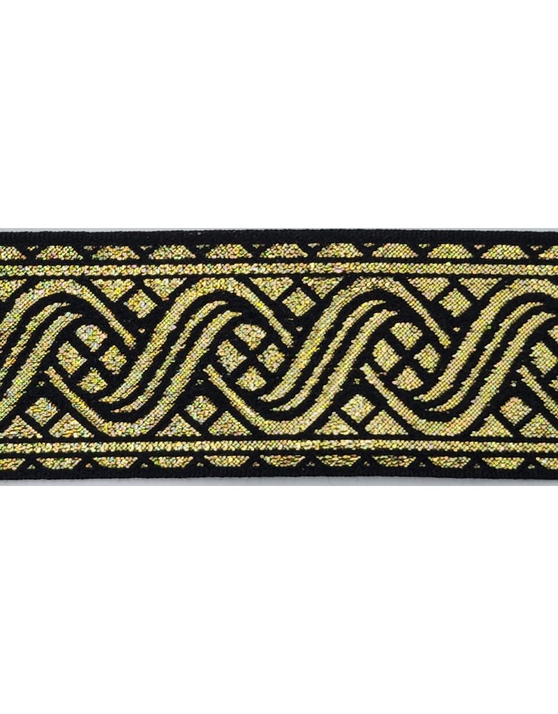 Cloakmakers.com Ripple Knotwork Trim, Gold/Black (Reversible!)