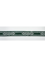 Cloakmakers.com Mongolian Celtic Knot Trim, Silver/Grey on Green