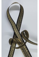 Cloakmakers.com 3 Strand Celtic Braid Trim, Gold on Black - Narrow