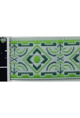 Cloakmakers.com Square Diamonds Trim, Green/White