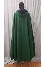 Cloakmakers.com 4844 - Long Bright Green Cloak w/ Arm Slits, Pockets, Black Hood Lining