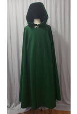 Cloakmakers.com 4844 - Long Bright Green Cloak w/ Arm Slits, Pockets, Black Hood Lining