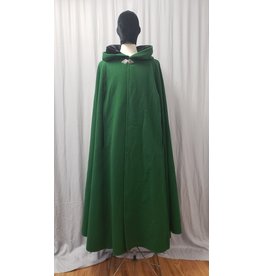 Cloak and Dagger Creations 4844 - Long Bright Green Cloak w/ Arm Slits, Pockets, Black Hood Lining