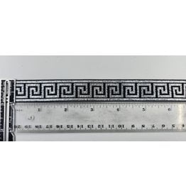 Cloakmakers.com Greek Key Trim, Silver/Black - Narrow