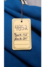 Cloakmakers.com 4852 - Long Dark Turquoise Wool Cloak, Green Hood Lining