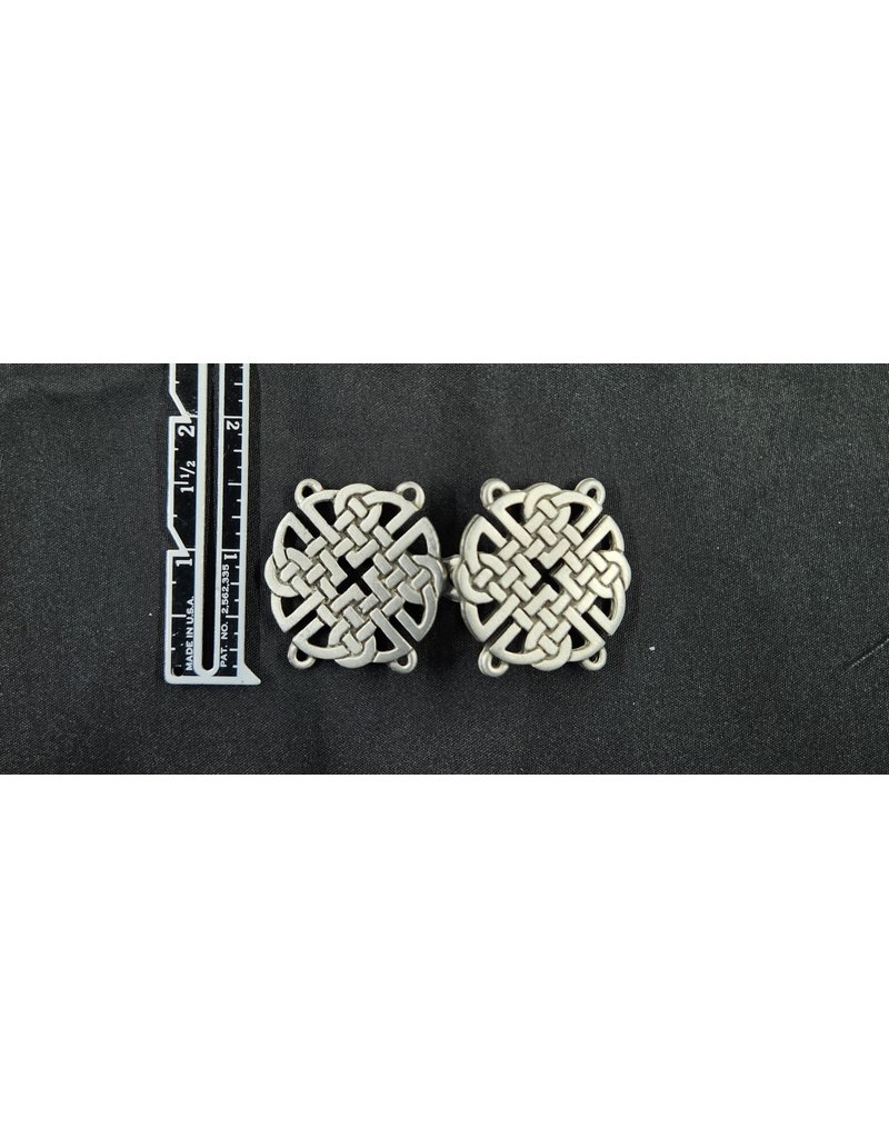 Cloakmakers.com Celtic Knot Round Cloak Clasp - Pewter