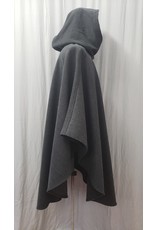Cloak and Dagger Creations 4855 - Dark Gray Woolen Ruana, Purple Hood Lining