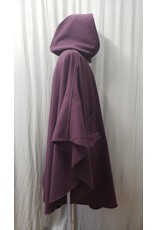 Cloakmakers.com 4836 - Plum Purple Shaped Shoulder Wool Ruana, w/Pockets, Grey Hood Lining