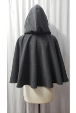 Cloak and Dagger Creations 4858 - Short Dark Grey Woolen Cloak, Black Hood Lining