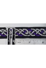 Cloakmakers.com Celtic Knot Trim, Purple/Silver on Black - DISCONTINUED