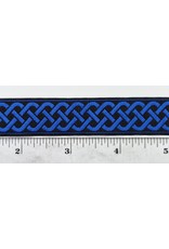 Cloakmakers.com 3 Strand Celtic Braid Trim, Blue on Black - Medium