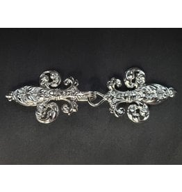 Cloakmakers.com Fancy Fleur de Lis Clasp, Silver Tone Plated