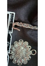 Cloakmakers.com Floral Oval Cloak Clasp - Vertical - Silver Tone Plated